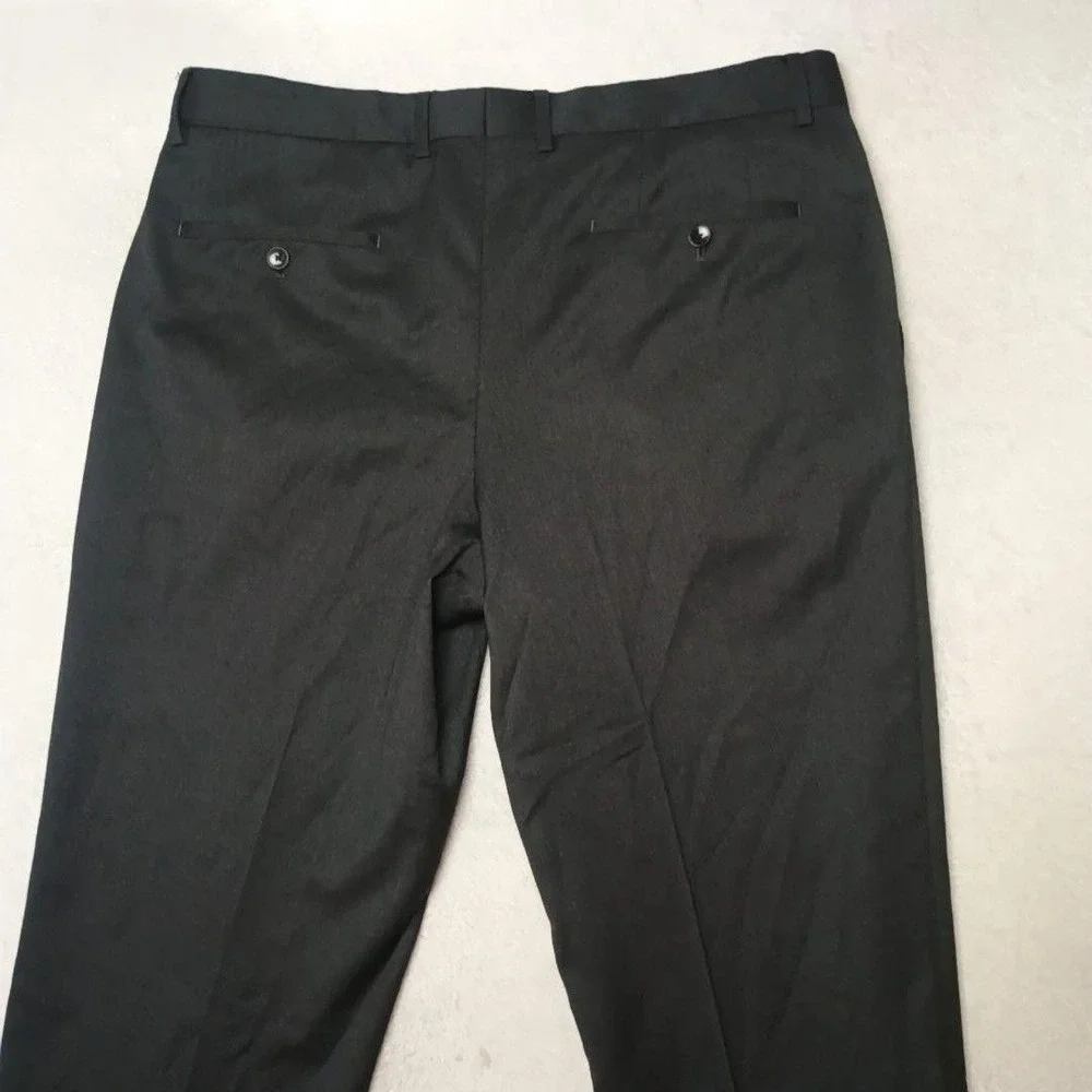 Hugo Boss Pants Men 36x32 Gray Dress Slim Wool Viscose Polyester Lined Suit Work